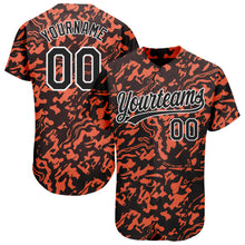 Charger l&#39;image dans la galerie, Custom Orange Black-White 3D Pattern Design Authentic Baseball Jersey

