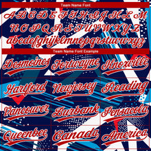 Load image into Gallery viewer, Custom Navy Red-White 3D Pattern Design Authentic Baseball Jersey
