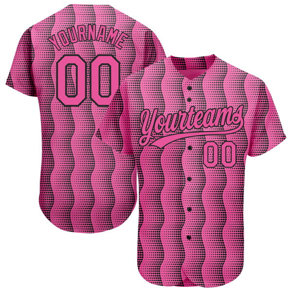 Cheap Custom Pink Pink-Black 3D Pattern Design Authentic Baseball