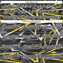 Load image into Gallery viewer, Custom Black Black-Gold 3D Pattern Design Authentic Baseball Jersey

