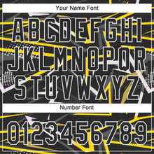 Load image into Gallery viewer, Custom Black Black-Gold 3D Pattern Design Authentic Baseball Jersey
