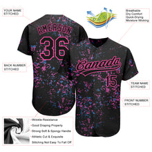 Загрузить изображение в средство просмотра галереи, Custom Black Black-Pink 3D Pattern Design Authentic Baseball Jersey

