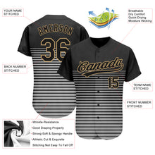 Загрузить изображение в средство просмотра галереи, Custom Black Black Old Gold-Gray 3D Pattern Design Authentic Baseball Jersey
