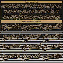 Загрузить изображение в средство просмотра галереи, Custom Black Black Old Gold-Gray 3D Pattern Design Authentic Baseball Jersey

