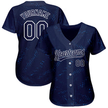 Load image into Gallery viewer, Custom Navy Navy-Black 3D Pattern Design Authentic Baseball Jersey
