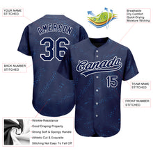 Load image into Gallery viewer, Custom Navy Navy-Black 3D Pattern Design Authentic Baseball Jersey
