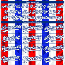Load image into Gallery viewer, Custom White White Royal-Red 3D Pattern Design Authentic Baseball Jersey
