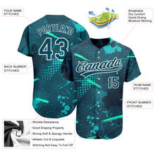 Load image into Gallery viewer, Custom Green Green-Aqua 3D Pattern Design Authentic Baseball Jersey
