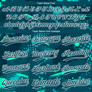 Custom Green Green-Aqua 3D Pattern Design Authentic Baseball Jersey