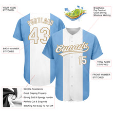 Charger l&#39;image dans la galerie, Custom Light Blue White-Old Gold 3D Argentinian Flag Authentic Baseball Jersey
