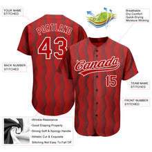 Load image into Gallery viewer, Custom Red Red-White 3D Pattern Design Authentic Baseball Jersey

