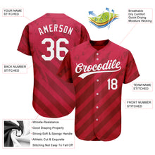 Load image into Gallery viewer, Custom Red White 3D Pattern Design Authentic Baseball Jersey
