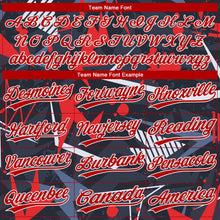 Charger l&#39;image dans la galerie, Custom Black Red-White 3D Pattern Design Authentic Baseball Jersey
