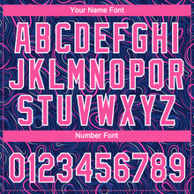 Load image into Gallery viewer, Custom Navy Pink-White 3D Pattern Design Authentic Baseball Jersey
