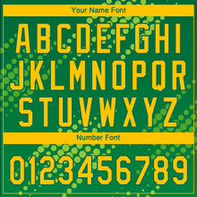 Load image into Gallery viewer, Custom Neon Green Gold-Kelly Green 3D Pattern Design Authentic Baseball Jersey
