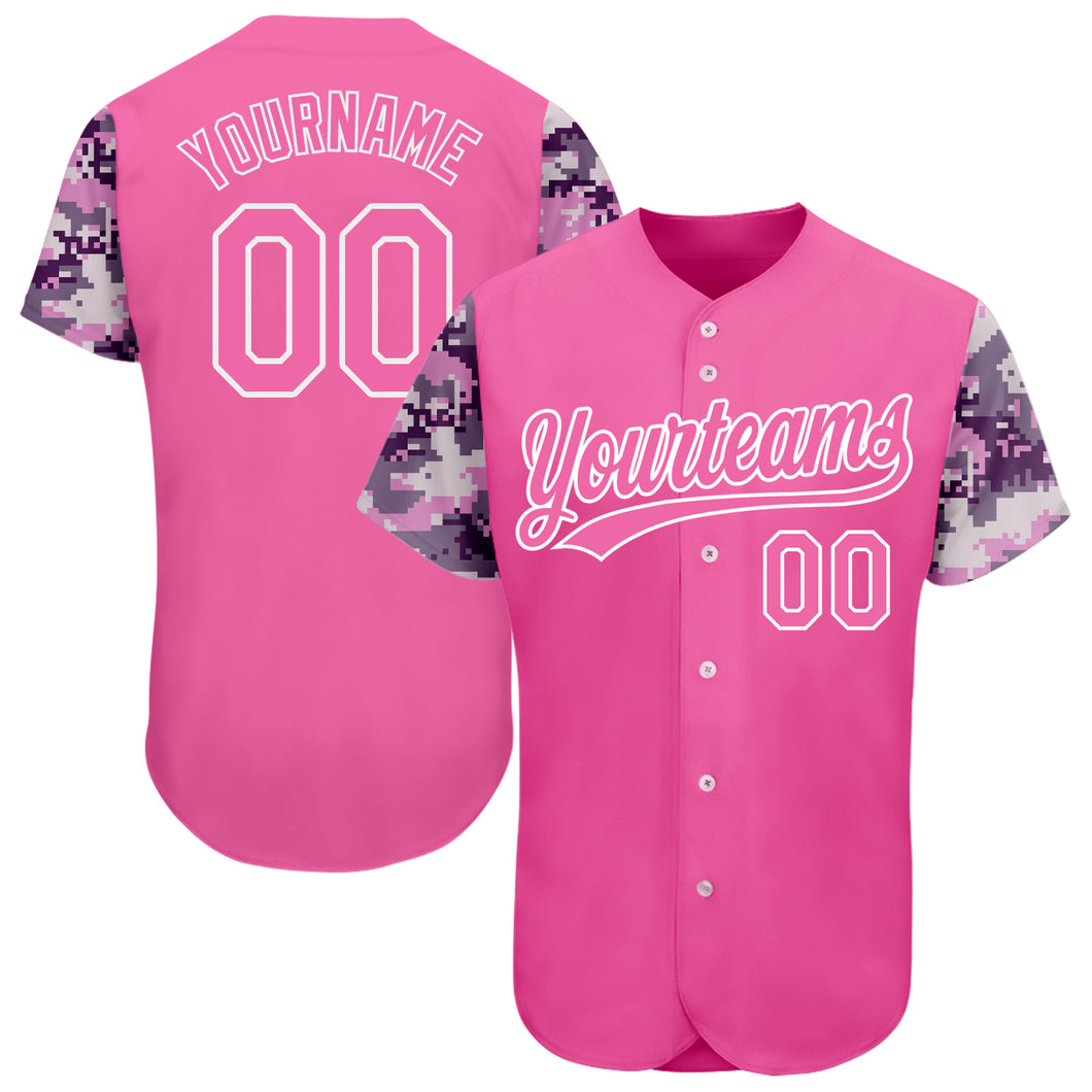 Cheap Custom Pink Pink-Camo 3D Pattern Design Authentic Baseball Jersey  Free Shipping – CustomJerseysPro