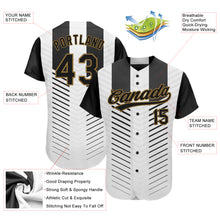 Laden Sie das Bild in den Galerie-Viewer, Custom White Black-Old Gold 3D Pattern Design Authentic Baseball Jersey
