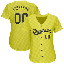 Load image into Gallery viewer, Custom Gold Black 3D Pattern Design Authentic Baseball Jersey
