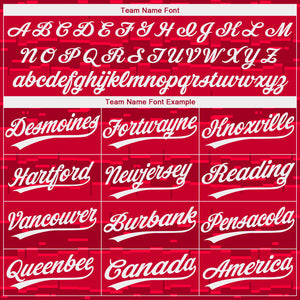 Custom Red White 3D Pattern Design Authentic Baseball Jersey