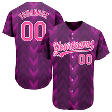 Загрузить изображение в средство просмотра галереи, Custom Purple Pink-White 3D Pattern Design Authentic Baseball Jersey
