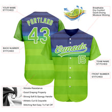 Charger l&#39;image dans la galerie, Custom Neon Green Neon Green-Royal 3D Pattern Design Authentic Baseball Jersey
