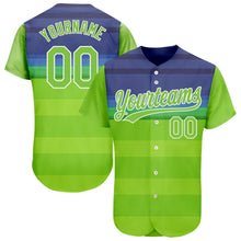 Charger l&#39;image dans la galerie, Custom Neon Green Neon Green-Royal 3D Pattern Design Authentic Baseball Jersey
