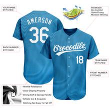 Load image into Gallery viewer, Custom Light Blue White 3D Pattern Design Authentic Baseball Jersey
