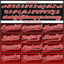 Charger l&#39;image dans la galerie, Custom Black Red-White 3D Pattern Design Authentic Baseball Jersey

