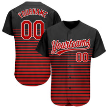 Charger l&#39;image dans la galerie, Custom Black Red-White 3D Pattern Design Authentic Baseball Jersey
