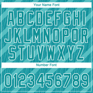 Custom Aqua Teal-White 3D Pattern Design Authentic Baseball Jersey