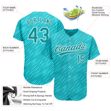 Laden Sie das Bild in den Galerie-Viewer, Custom Aqua Teal-White 3D Pattern Design Authentic Baseball Jersey
