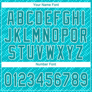 Custom Aqua Teal-White 3D Pattern Design Authentic Baseball Jersey