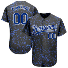 Загрузить изображение в средство просмотра галереи, Custom Black Royal-White 3D Pattern Design Authentic Baseball Jersey
