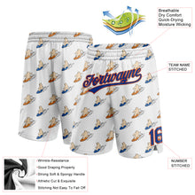 Load image into Gallery viewer, Custom White Royal-Orange 3D Pattern Bears Surfing Authentic Basketball Shorts
