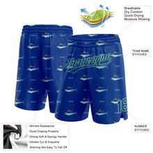 Load image into Gallery viewer, Custom Royal Pea Green 3D Pattern Fish Authentic Basketball Shorts
