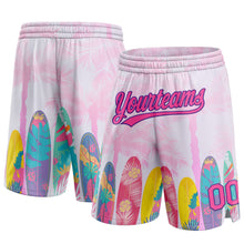 Load image into Gallery viewer, Custom Pink Purple 3D Pattern Hawaii Palm Trees Authentic Basketball Shorts
