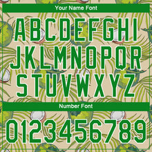 Загрузить изображение в средство просмотра галереи, Custom Cream Grass Green-White 3D Pattern Design Coconuts And Leaves Authentic Baseball Jersey
