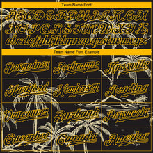 Laden Sie das Bild in den Galerie-Viewer, Custom Black Gold 3D Pattern Design Hawaii Palm Trees Island And Sailboat Authentic Baseball Jersey
