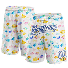 Load image into Gallery viewer, Custom White Royal 3D Pattern Fish Authentic Basketball Shorts
