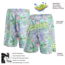 Load image into Gallery viewer, Custom White Aurora Green 3D Pattern Aquatic Plants And Conch Authentic Basketball Shorts
