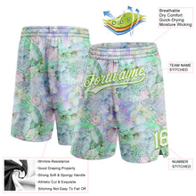 Laden Sie das Bild in den Galerie-Viewer, Custom White Aurora Green 3D Pattern Aquatic Plants And Conch Authentic Basketball Shorts
