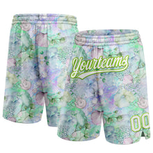 Laden Sie das Bild in den Galerie-Viewer, Custom White Aurora Green 3D Pattern Aquatic Plants And Conch Authentic Basketball Shorts
