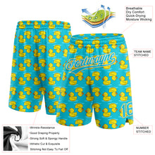 Laden Sie das Bild in den Galerie-Viewer, Custom Lakes Blue Yellow-White 3D Pattern Duck Authentic Basketball Shorts
