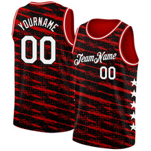 Загрузить изображение в средство просмотра галереи, Custom Red White-Black Authentic City Edition Basketball Jersey
