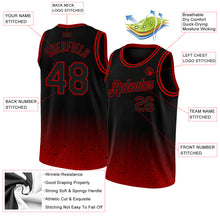 Laden Sie das Bild in den Galerie-Viewer, Custom Black Red Fade Fashion Authentic City Edition Basketball Jersey
