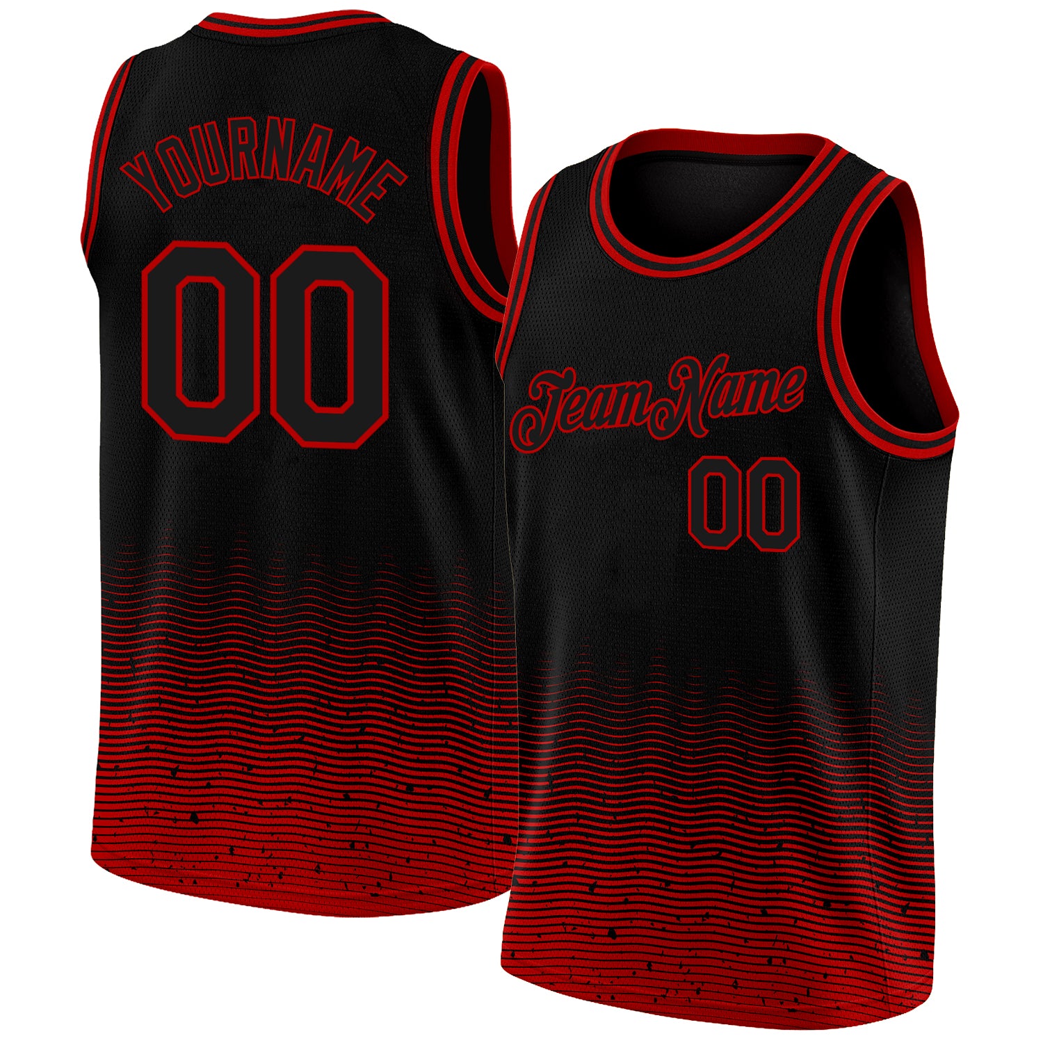 Custom Basketball Jerseys Red, Black, White and Blue Home and Away