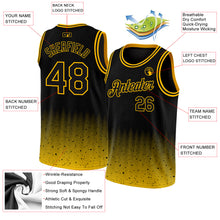 Laden Sie das Bild in den Galerie-Viewer, Custom Black Gold Fade Fashion Authentic City Edition Basketball Jersey
