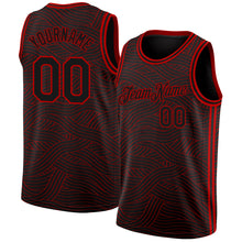 Laden Sie das Bild in den Galerie-Viewer, Custom Black Red Authentic City Edition Basketball Jersey
