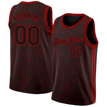 Custom Black Red Authentic City Edition Basketball Jersey