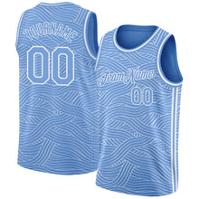 Load image into Gallery viewer, Custom Light Blue White Authentic City Edition Basketball Jersey
